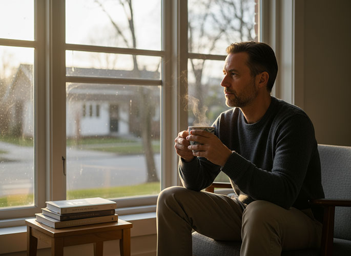 Elvált társkereső gondolkodik az újrakezdésen