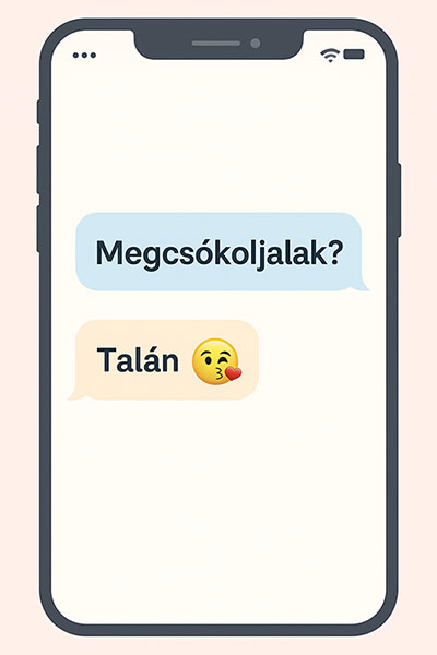 Telefonos üzenetváltás: Megcsókoljalak? – Talán 😘