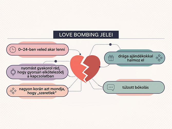 Love bombing jelei: túlzott bókolás, állandó figyelemigény, gyors elköteleződés és drága ajándékok